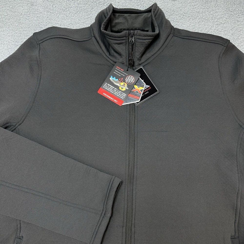 ZEROXPOSUR Jacket Mens Large Slate Gray ThermX Sport Knit Full ZIp Gorpcore Hike